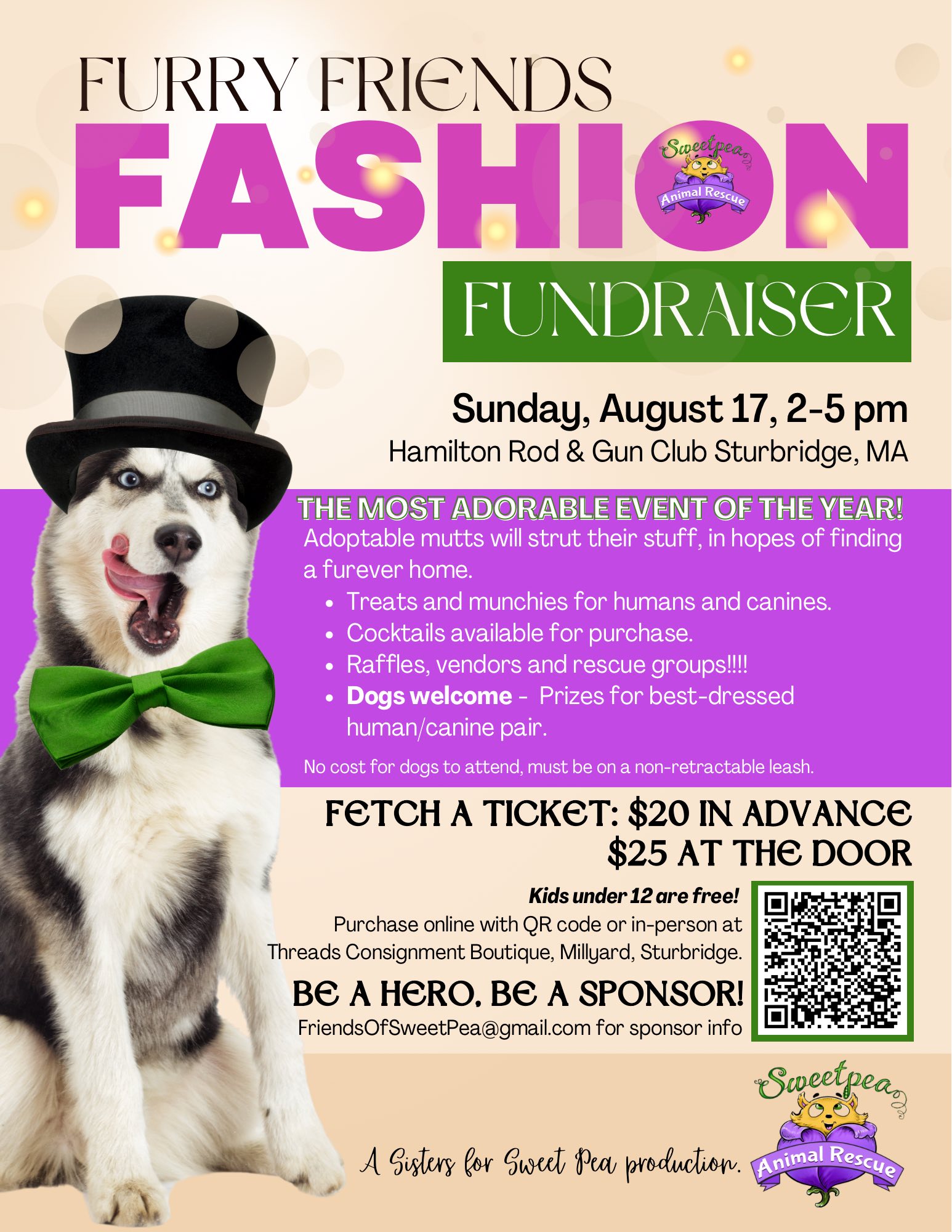 Furry Friends Fashion Sow event flyer
